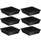 Kit 6 Porta Shoyu 50ml Molheira Sushi Preta Pote Quadrado Nozoki Uno Coza Plástico
