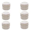 Kit 6 Porta Tempero Aço Inox Imantado 6,5CM Tampa Acrílico