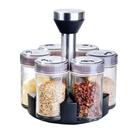 Kit 6 Porta Tempero Condimento Vidro Suporte Giratório Inox luxo Kit 6 Porta Tempero Condimento Vidro Suporte Giratório Inox luxo