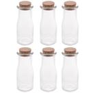 Kit 6 Porta Temperos de Vidro 200ml com Tampa de Rolha Lyor para Decorar e Guardar Especiarias