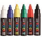 Kit 6 Posca PC-7M Branca, Preta, Azul, Verde, Verm, Amarelo Kit 6 Posca PC-7M Branca, Preta, Azul, Verde, Verm, Amarelo