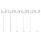 Kit 6 Postes 1,6m Luminária Branco Jardim E27 Grega Lente Fosca Clássico Dital