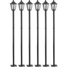 Kit 6 Postes para Jardim 1,71m Alumínio Dital Colonial Luminária Retrô Externa
