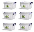 KIT 6 Pote Conservador 5 LITROS De Plástico Mantimento Com Travas N487