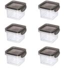 Kit 6 Pote de Alimentos Multiuso Trava Mais Quadrado 380ML