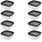 Kit 6 Pote de Alimentos Quadrado Com Tampa 1,1L Transparente