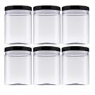 Kit 6 Pote De Plástico Cristal Com Tampa 1 Litro Mantimento -
