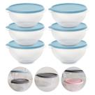 Kit 6 Pote de Plástico Hermético 1L Marmita C/ Tampa Bowl Redondo Tijela Vasilha Alimentos