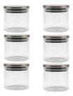 Kit 6 Pote De Vidro Com Tampa Hermética Inox 700ml Multiuso