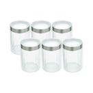 Kit 6 Pote de Vidro Porta Mantimentos Vidro com Tampa Inox para Grãos Cereais 1200ml 18cm Lyor Kit 6 Pote de Vidro Porta Mantimentos Vidro com Tampa Inox para Grãos Cereais 1200ml 18cm Lyor