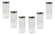 Kit 6 Pote De Vidro Tampa Inox Hermetica Organ 1,8l Multiuso Kit 6 Pote De Vidro Tampa Inox Hermetica Organ 1,8l Multiuso