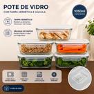 Kit 6 Pote Hermético 1050ml Vidro Resistente Design Elegante Cor Transparente Kit 6 Pote Hermético 1050ml Vidro Resistente Design Elegante Cor Transparente