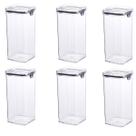 Kit 6 Pote Hermético Para Alimentos Multiuso C/ Travas 1,5L Kit 6 Pote Hermético Para Alimentos Multiuso C/ Travas 1,5L
