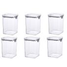 Kit 6 Pote Hermético Para Alimentos Multiuso Com Travas 1L