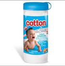 Kit 6 Pote Lenço Umedecido Cotton Line Baby Care Boy Aloe Vera - 40un