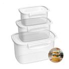 Kit 6 Pote P M G Com Trava Alimento 460 Ml / 850 Ml / 2,2 L