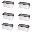 Kit 6 Pote Para Alimentos Retangular 875ML Trava Mais Kit 6 Pote Para Alimentos Retangular 875ML Trava Mais