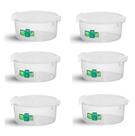 Kit 6 pote redondo 1300ml com trava