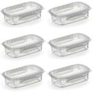 Kit 6 Potes Alimentos 270 ML Com Tampa e Travas Transparente Kit 6 Potes Alimentos 270 ML Com Tampa e Travas Transparente