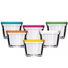 Kit 6 Potes Americanos Tigelas Pequenas de Vidro 150ml Marinex com Tampa Plástica Colorida Kit 6 Potes Americanos Tigelas Pequenas de Vidro 150ml Marinex com Tampa Plástica Colorida