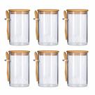 Kit 6 Potes de Vidro C/Tampa E Colher de Bambu - Tuut