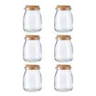 Kit 6 Potes de Vidro Com Tampa de Rolha 100ml