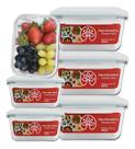 Kit 6 Potes De Vidro Hermético Marmita 640ml Tampa Com Trava Transparente