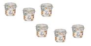 Kit 6 Potes de Vidro Hermético Original FIDO Terrina 350 ml Ø 98,4 mm Multiuso