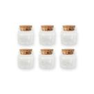 Kit 6 Potes de Vidro Hermético para Lembrancinha com Tampa de Rolha - 50ml - Rizzo Kit 6 Potes de Vidro Hermético para Lembrancinha com Tampa de Rolha - 50ml - Rizzo