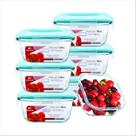 Kit 6 Potes de Vidro Herméticos 320 ml Para Marmita Papinha Pratico Travas Anti Vazamento BPA Free