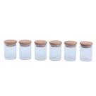 Kit 6 potes de vidro herméticos com tampa de bambu 110ml - Oikos Kit 6 potes de vidro herméticos com tampa de bambu 110ml - Oikos