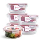 Kit 6 Potes De Vidro Redondo Com Tampa Hermética 620ml