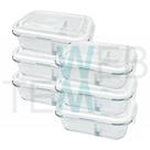 Kit 6 Potes Hermético Marmita de Vidro Retangular Com Divisória 1010ml Com Tampa BPA Free: Cozinha Organizada, Sustentabilidade e Alimentos Frescos