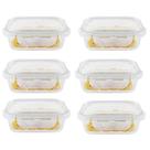 Kit 6 Potes Hermético Vidro Marmita Micro-ondas 370ml