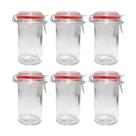 Kit 6 Potes Hermético Vidro Trava Metal 450ml Class Home Kit 6 Potes Hermético Vidro Trava Metal 450ml Class Home