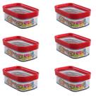 Kit 6 Potes Herméticos 450ml Para Lanche e Alimentos