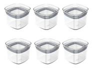 Kit 6 Potes Herméticos Alimentos 450ml Vedação Em Silicone