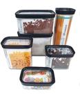 Kit 6 Potes Herméticos Arroz, Feijão, Macarrão, Farinélios