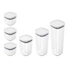 Kit 6 potes Herméticos BLOCK Porta alimentos com tampa vedação OU Kit 6 potes Herméticos BLOCK Porta alimentos com tampa vedação OU