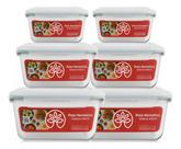 Kit 6 Potes Herméticos Marmita Variados 1040ml, 640ml, 370ml Transparente