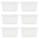 Kit 6 Potes Herméticos Slim 1700ML Multiuso 22,5x10Cm Branco