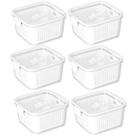 Kit 6 Potes Herméticos Slim Multiuso 1.360 ML Branco Kit 6 Potes Herméticos Slim Multiuso 1.360 ML Branco