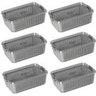 Kit 6 Potes Herméticos Slim Multiuso 2.570 ML Cinza
