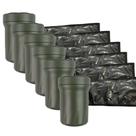 Kit 6 Potes Médios VERDES E 6 Organizadores Militar Pretos