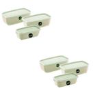 Kit 6 Potes Para Alimentos Plástico 5L/3L/1,5L Branco Kit 6 Potes Para Alimentos Plástico 5L/3L/1,5L Branco
