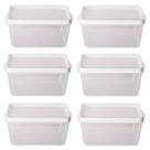 Kit 6 Potes Para Alimentos Retangular 20x13,5x7,5Cm 1.600ML