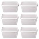 Kit 6 Potes Para Alimentos Retangular 20x13,5x7,5Cm 1.600ML