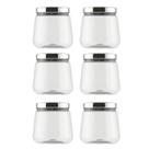 Kit 6 Potes Plástico Multiuso Tampa 1,2l Bolachas Biscoito - Kit 6 Potes Plástico Multiuso Tampa 1,2l Bolachas Biscoito -