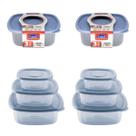 Kit 6 Potes Plasútil Pop 400 mL 1 L 2 L Para Alimentos Comida Frutas Marmita Fitness