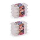 Kit 6 Potes Retangulares Alimentos Transparente 500ml